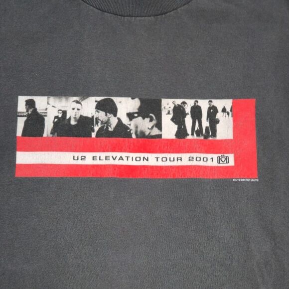 U2 Elevation Tour 2001 Vintage Shirt Mens Large Grey Band Concert Tee Murina Tag - Picture 3 of 7